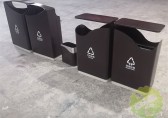 室內(nèi)戶外套裝組合式不銹鋼分類垃圾桶