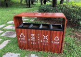 轉木紋四分類不銹鋼垃圾箱定制城市新名片