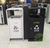 廣場(chǎng)鋼板烤漆分類垃圾桶