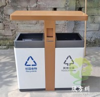 戶(hù)外噴塑雙開(kāi)門(mén)不銹鋼分類(lèi)垃圾桶