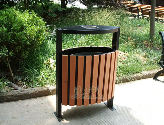 公園鋼木垃圾桶 公園鋼木垃圾桶